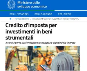 Crediti di imposta investimenti digitali